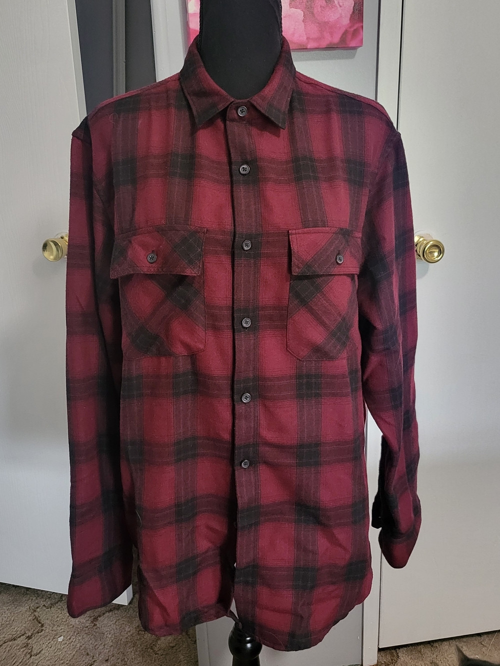 t/o Red and Black Plaid Shirt